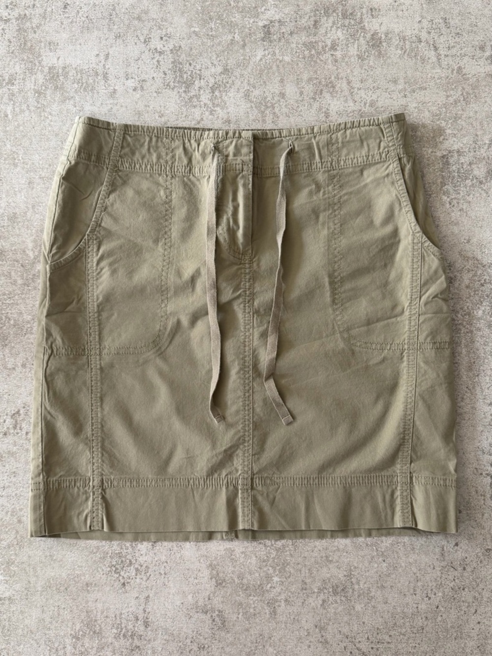J. Jill Olive Green Drawstring Waist Skirt